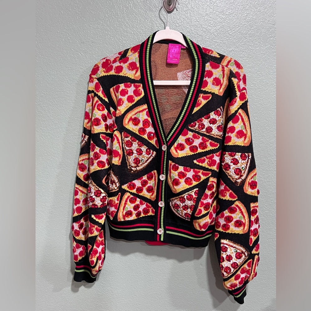QOS Pizza Cardigan